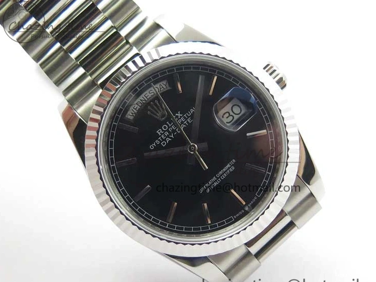 1218 Day-Date 36 SS 128239 Bp Maker Best Edition Black Dial on President Bracelet TimelessDesign 3151